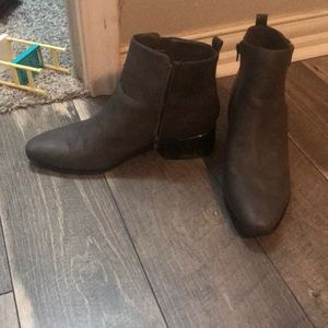 Gray ankle booties